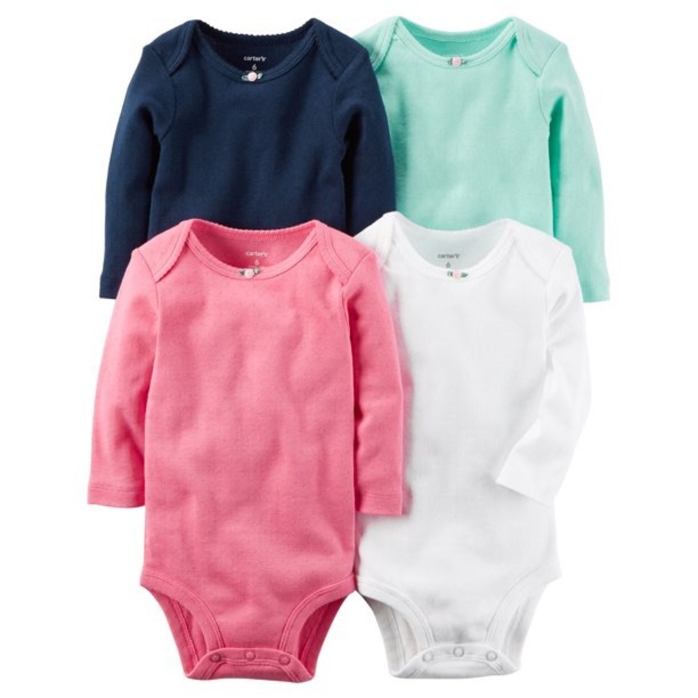 GIFTED/DONATED Carters solid baby girl infant bodysuit set 3M - Picture 2 of 5